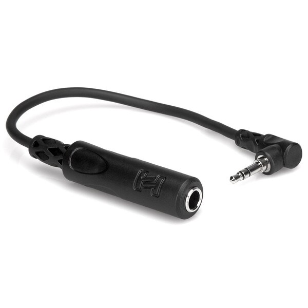 Main product image for Hosa MHE-100.5 1/4" TRS to Right-Angle 3.5mm Headphone Adaptor 6"241-9040